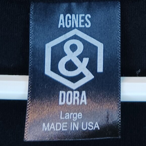 #244 3/$18 - Agnes Dora Black Short Sleeve Top Size Large - Picture 5 of 6